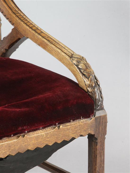 John Pollard Seddon (1827-1906). A rare Gothic oak armchair,